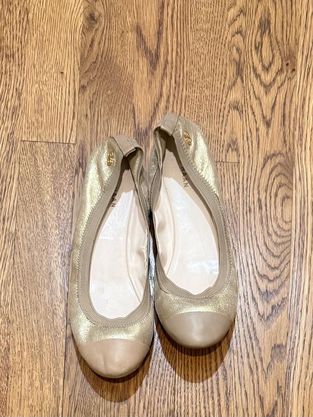 Cole Haan Metallic Gold Ballet Flats